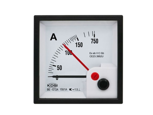 供应 防爆双指针电表BE-E72A AC150/1A 5倍过载 电柜控制柜用表