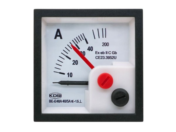 供应 防爆指针式表BE-E48A AC40/5A 5倍带红针 控制柜设备电流测量用表