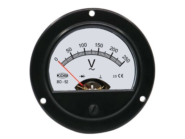 KDSI指针式圆形开孔交流电压表BO-52 AC250V 音响设备用表 厂家供应