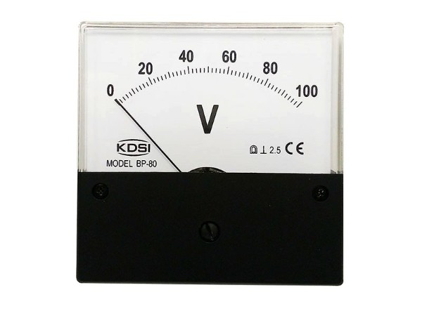 kdsi指针式直流电压表BP-80 DC100V黑盖 电焊机用表 圆形开孔电表