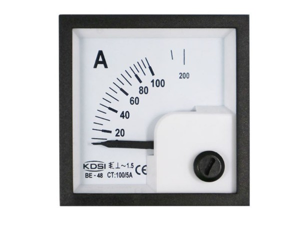 KDSI指针式方形开孔配电柜表BE-48 AC100/5A 交流电流表 CE认证电表