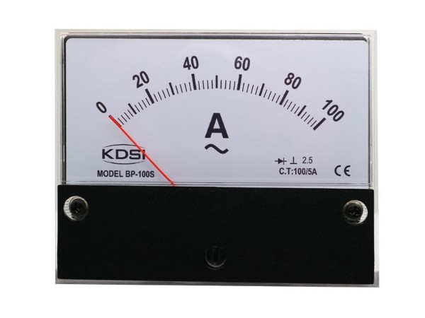 KDSI机械设备指针交流电流表BP-100S AC100/5A 圆形开孔 固定式安装电表