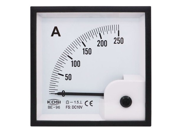 KDSI方型开孔指针表BE-96 DC10V250A 配电柜设备仪表 直流电流表
