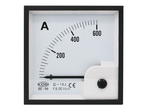 KDSI直流柜设备仪表BE-96 DC75mV600A 指针式直流电流表 嵌入式安装电表
