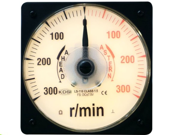 KDSI指针式船用背光电表LS-110 DC+-7.5V+-300r/min黄光 圆形开孔直流表