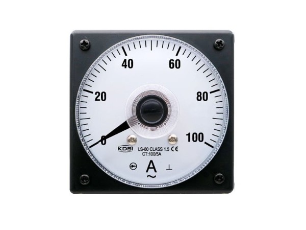 KDSI广角度指针式电表LS-80 AC100/5A交流电流表 圆形开孔电表